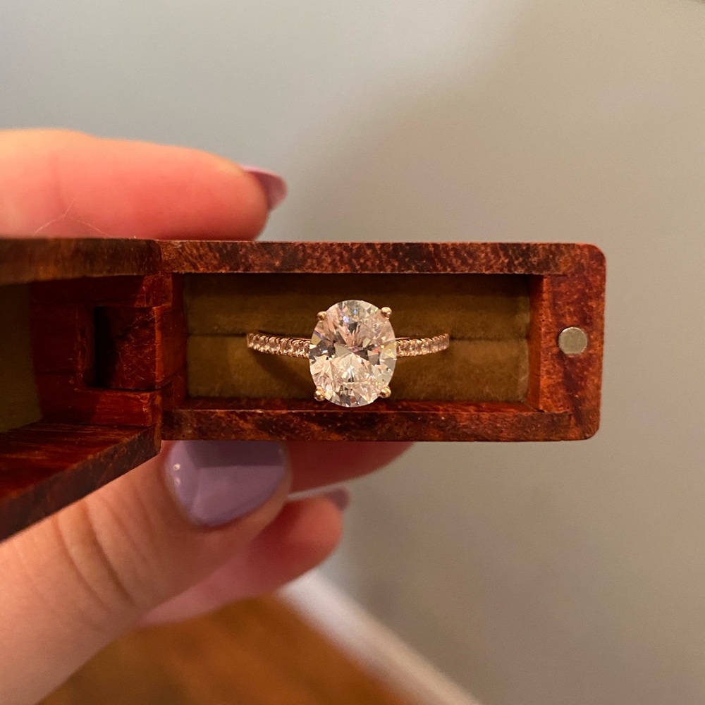 Lab Created Diamond 14K Rose Gold Ring - Size 9.5
